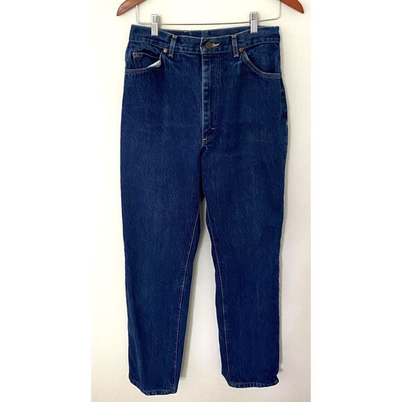VTG 80s Lee Original Super High-Rise Mom Jeans Relaxed Fit Denim Pants USA 14 M - Picture 1 of 13